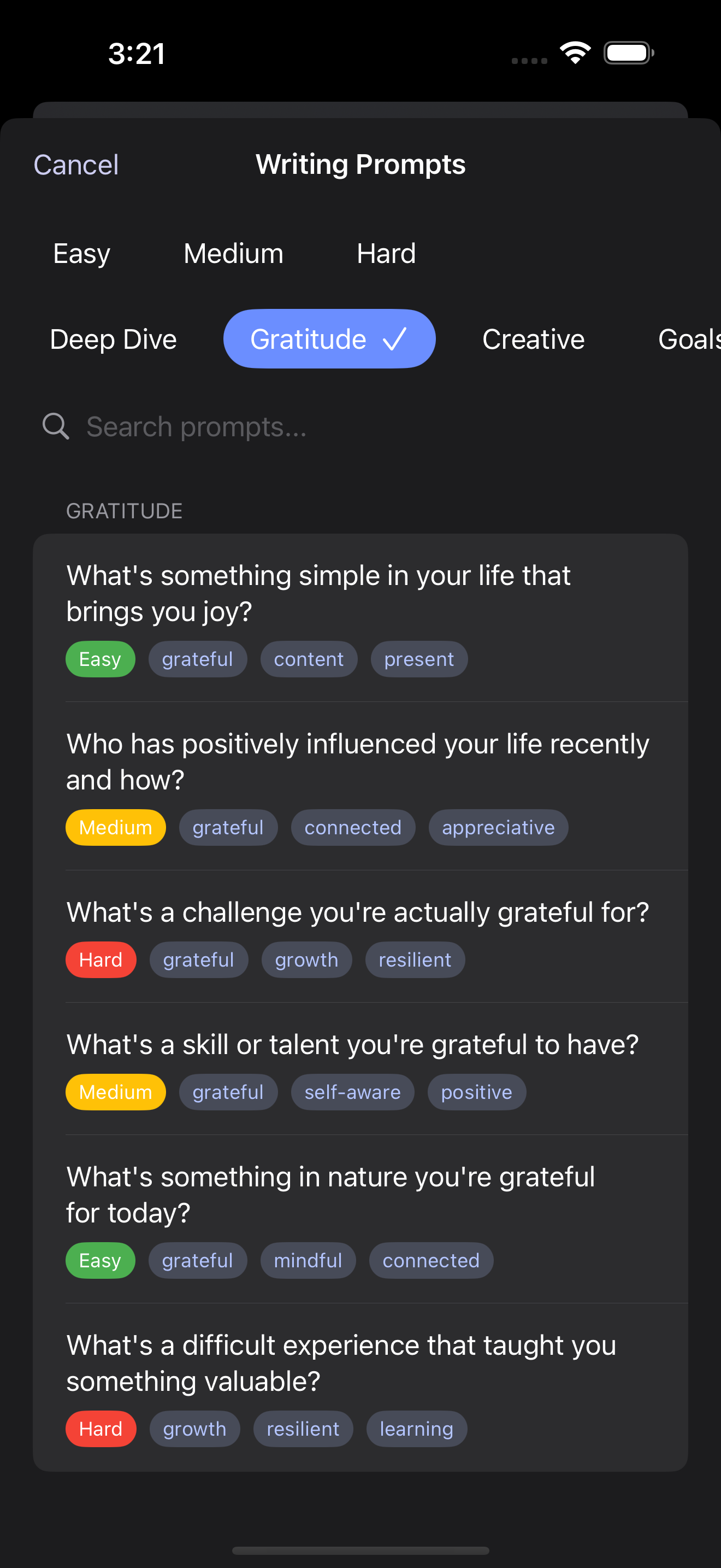 Lumina Journal App Interface